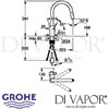 Grohe Eurosmart Cosmopolitan Single-Lever Sink Mixer Dimensions